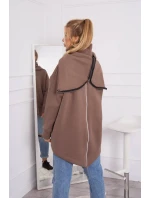 Zateplená mikina se zipem na zádech mocca