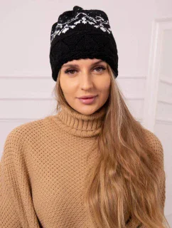 Dámská čepice Kira K374 black+white