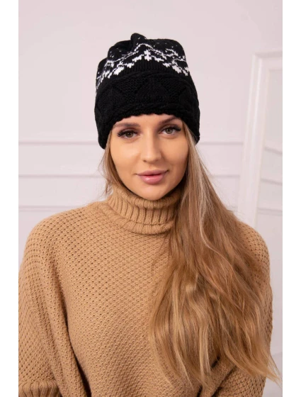 Dámská čepice Kira K374 black+white Dámská čepice Kira K374 black+white