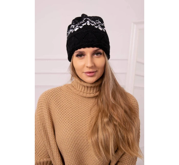 Dámská čepice Kira K374 black+white Dámská čepice Kira K374 black+white