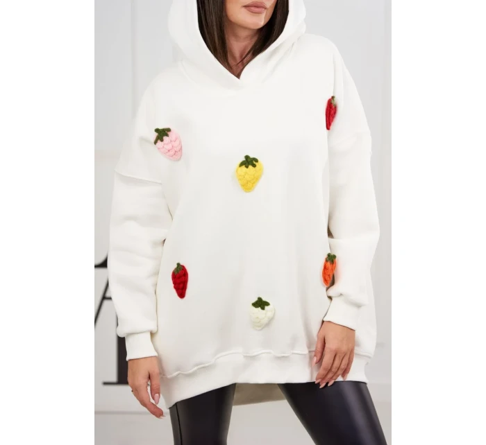 Zateplená mikina s model 19049176 motivem ecru - K-Fashion Zateplená mikina s model 19049176 motivem ecru - K-Fashion