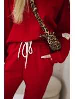 Viskózový komplet teplákové + kalhoty červený Viskózový komplet teplákové + kalhoty červený