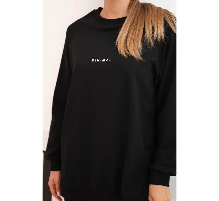 Dámský bavlněný komplet mikina a legíny s nápisem Minimal černý