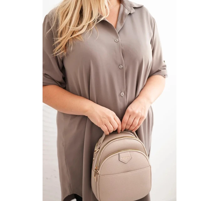 Dámská košilová šaty Plus Size s delší zadní částí a model 21486178 rukávy fango - K-Fashion