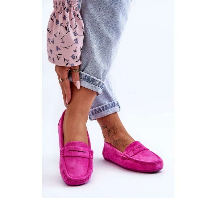 Dámské semišové mokasíny růžové model 21625584 - Boto