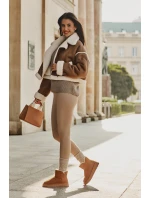 Kožené Semišové Sněhule S Kožešinou Vinceza 97951 Camel