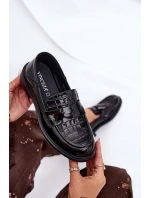 Lakované Kožené Mokasíny Dámské model 21691310 Černé - VINCEZA