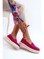 Semišové dámské mokasíny Fuchsia model 20453046 - Kesi