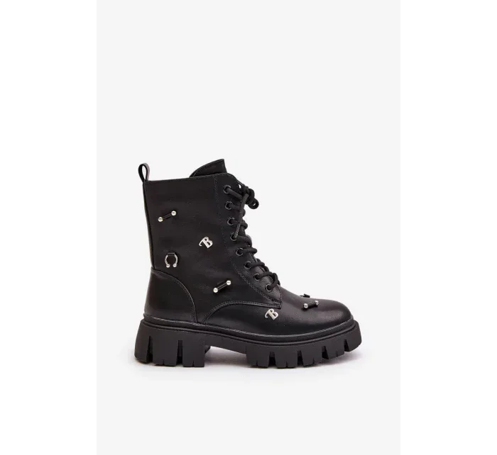 Dámské Workery Boty S Ozdobami Eko Kožené Černé Cadenilla Dámské Workery Boty S Ozdobami Eko Kožené Černé Cadenilla