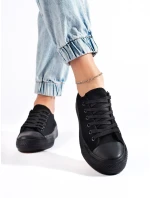 Pohodlné tenisky černé dámské bez podpatku Pohodlné tenisky černé dámské bez podpatku