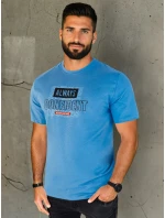 Pánské modré tričko s potiskem Dstreet RX5408 Pánské modré tričko s potiskem Dstreet RX5408