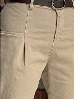 Dámské bavlněné chinos kalhoty CHINOSKA tmavě béžové FashionStreet UY2556