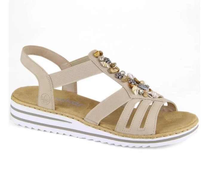 Pohodlné sandály Rieker W RKR680 beige Pohodlné sandály Rieker W RKR680 beige