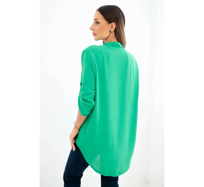 Halenka s delším zadním dílem zelená Halenka s delším zadním dílem zelená