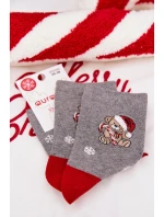 Dámské vánoční ponožky sněhové  v Santa Claus tmavě šedé model 21786668 - Aura.via