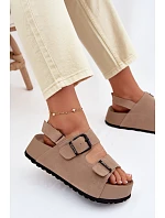 Semišové sandály na platformě Big Star model 22064119 Béžové - Big Star Shoes