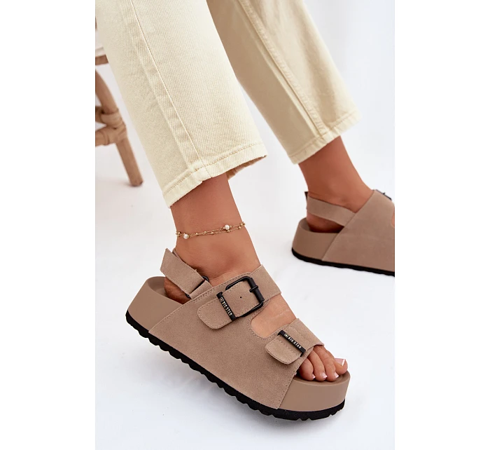 Semišové sandály na platformě Big Star model 22064119 Béžové - Big Star Shoes