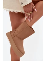 Dámské zateplené sněhule Abrams s kožíškem – camel Dámské zateplené sněhule Abrams s kožíškem – camel