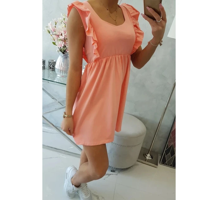 Šaty s volánky 9082 meruňkové - Kesi Šaty s volánky 9082 meruňkové - Kesi