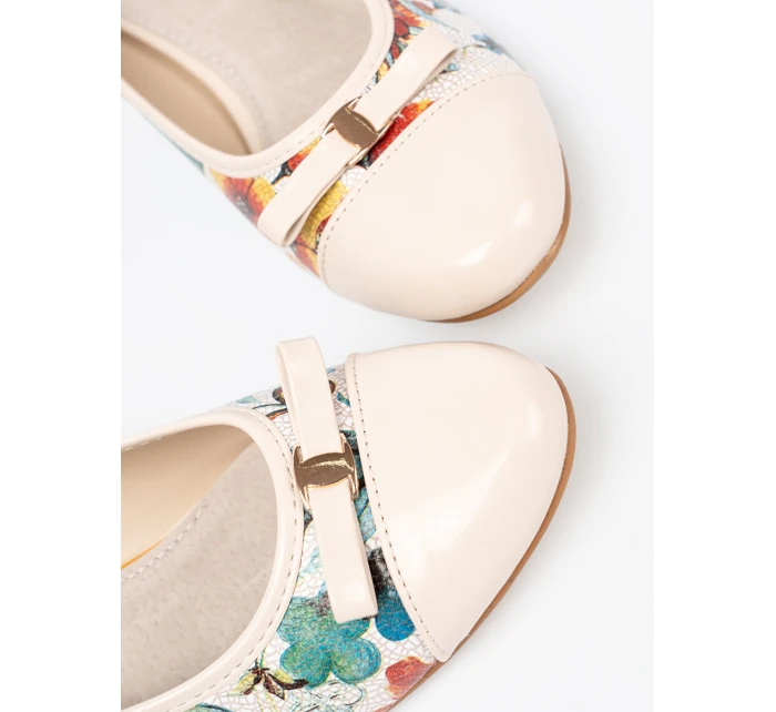 Luxusní dámské  lodičky vícebarevné na širokém podpatku