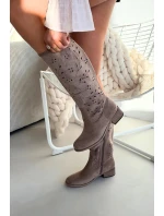 Ažurové kozačky model 222527 Step in style Ažurové kozačky model 222527 Step in style