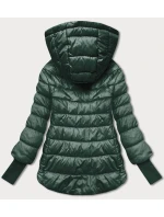 Tmavě zelená krátká dámská bunda s stahovacími lemy model 21791781 - MINORITY