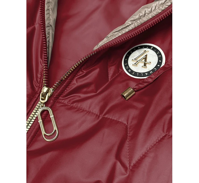 Cienki bezrękawnik z kontrastowym wykończeniem Goodlookin ciemny czerwony (B8583-27)