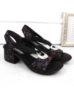 Pohodlné černé sandály Rieker W RKR679