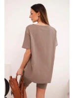 Dámský bavlněný komplet s krátkým rukávem a šortkami fango Dámský bavlněný komplet s krátkým rukávem a šortkami fango