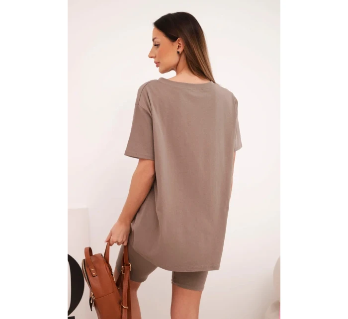 Dámský bavlněný komplet s krátkým rukávem a šortkami fango Dámský bavlněný komplet s krátkým rukávem a šortkami fango