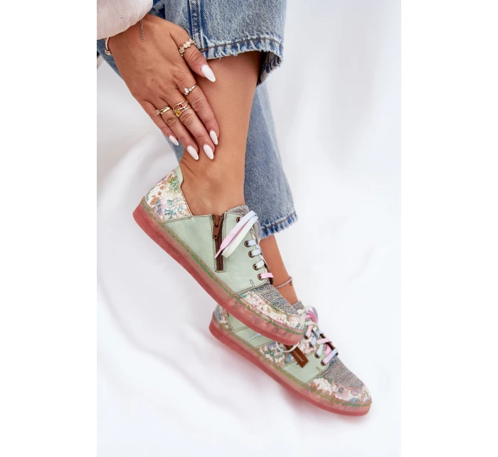 Kožené Polobotky Dámské model 21691340 Světle Zelené - Maciejka