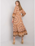 Béžové šaty s etnickými vzory Marcy OCH BELLA