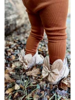 Dívčí teplé sněhule s mašlemi Béžove Meriva