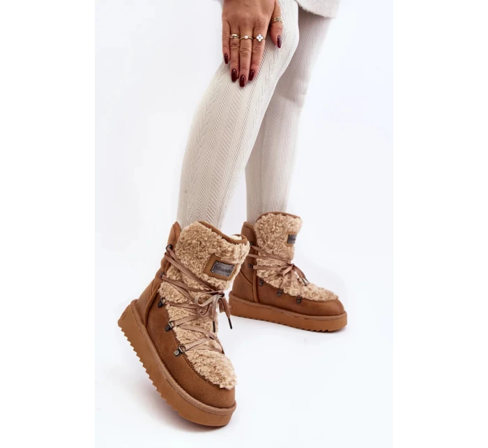 Vodotěsné boty na platformě D.Franklin Hnědá Vodotěsné boty na platformě D.Franklin Hnědá