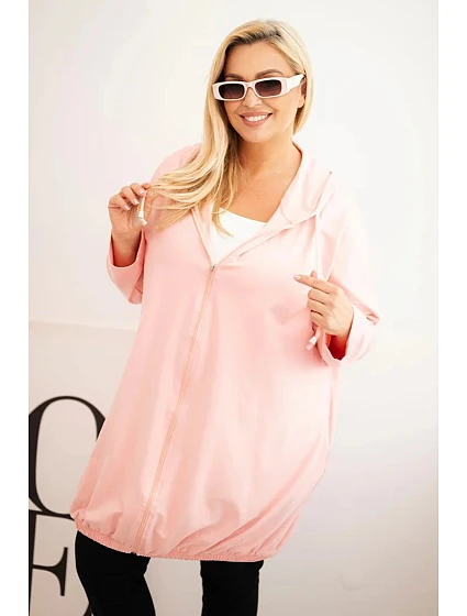 Dámská mikina Plus Size 6366 růžová - Kesi