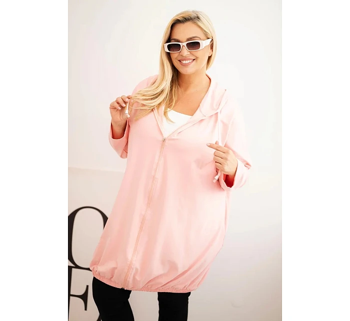 Dámská mikina Plus Size 6366 růžová - Kesi