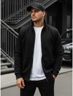 Pánská mikina na zip bez kapuce černá BX4110