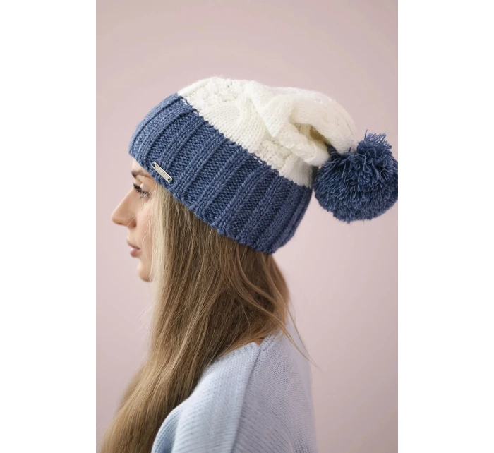 Paris fleecová čepice K212 bílá+džíny Paris fleecová čepice K212 bílá+džíny