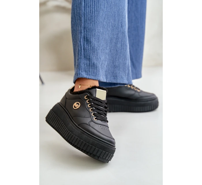 Sneakersy Dámské Sportovní Boty Zateplené Na Masivní Podešvi Černé Ardiela Sneakersy Dámské Sportovní Boty Zateplené Na Masivní Podešvi Černé Ardiela