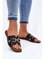 Dámské Ploché Pantofle S Dekorativním Detalem Černé model 21697805 - EVENTO Dámské Ploché Pantofle S Dekorativním Detalem Černé model 21697805 - EVENTO