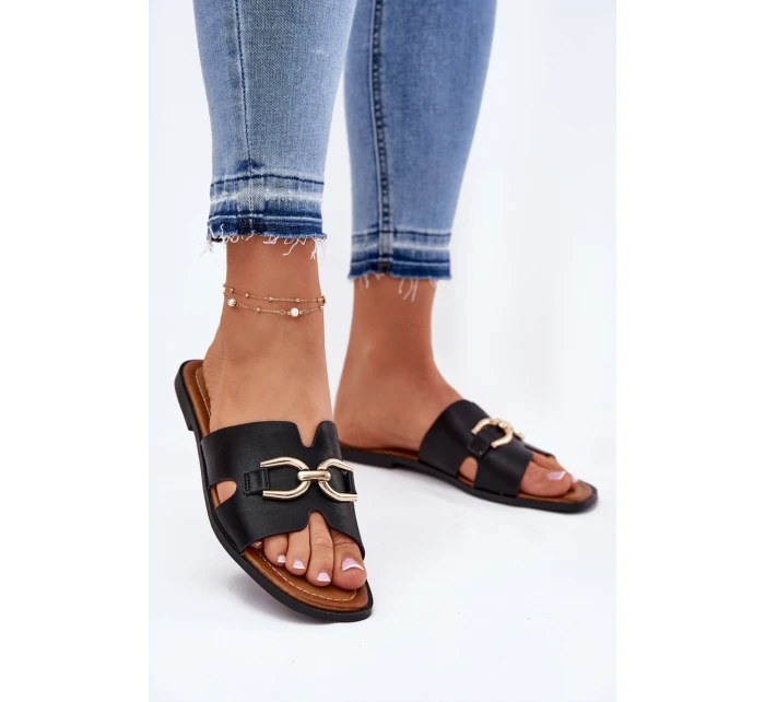 Dámské Ploché Pantofle S Dekorativním Detalem Černé model 21697805 - EVENTO Dámské Ploché Pantofle S Dekorativním Detalem Černé model 21697805 - EVENTO