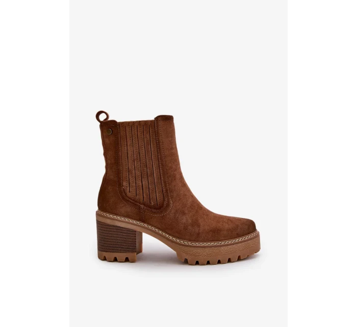 Dámské Kotníkové Boty Na Podpatku Z Eko Semiše Zateplené Tmavě Hnědé Nevitas Dámské Kotníkové Boty Na Podpatku Z Eko Semiše Zateplené Tmavě Hnědé Nevitas