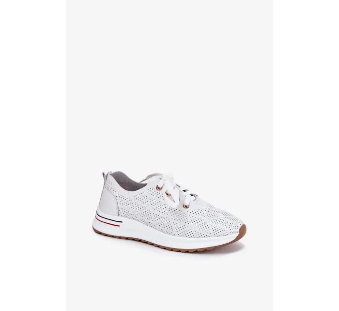 Dámské kožené lehké polobotky Artiker – bílé