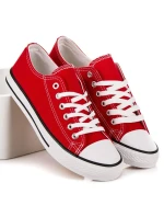 Luxusní dámské červené  tenisky bez podpatku