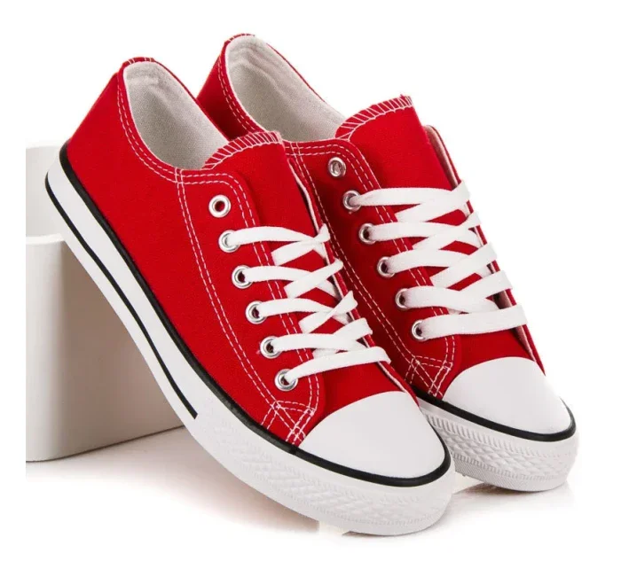 Luxusní dámské červené  tenisky bez podpatku