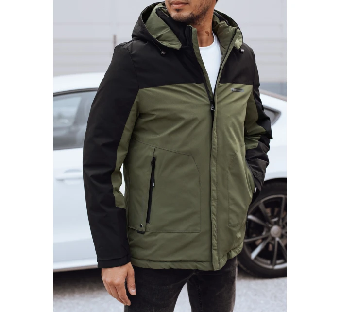 Pánská zimní bunda s odepínací kapucí zelená FashionStreet TX4913