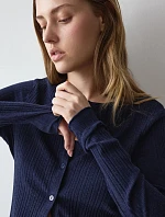 Versatile Rib Cardigan LSL - Blue - TRIUMPH Blue - TRIUMPH