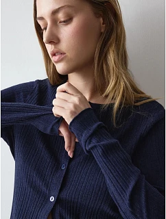 Versatile Rib Cardigan LSL - Blue - TRIUMPH Blue - TRIUMPH