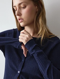 Versatile Rib Cardigan LSL - Blue - TRIUMPH Blue - TRIUMPH