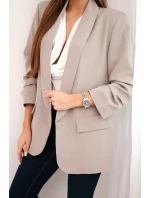 Sako s klopami elegantní tmavě béžové